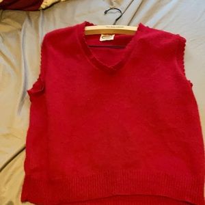 Vintage 80s cherry red sleeveless sweater vest
